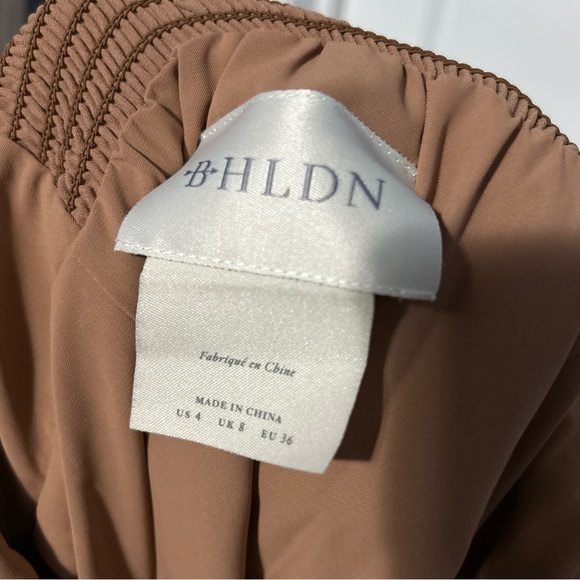 BHLDN size 4 Kayleigh Georgette dress in sienna long sleeve neutral event dress - Picture 6 of 8